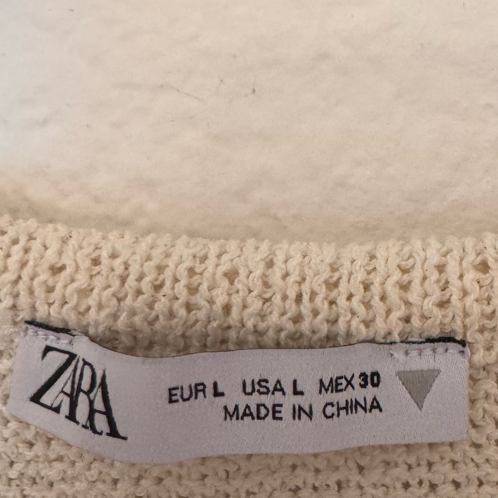 Zara Embellished Rhinestones Cream Beige Tank Top - Picture 4 of 4